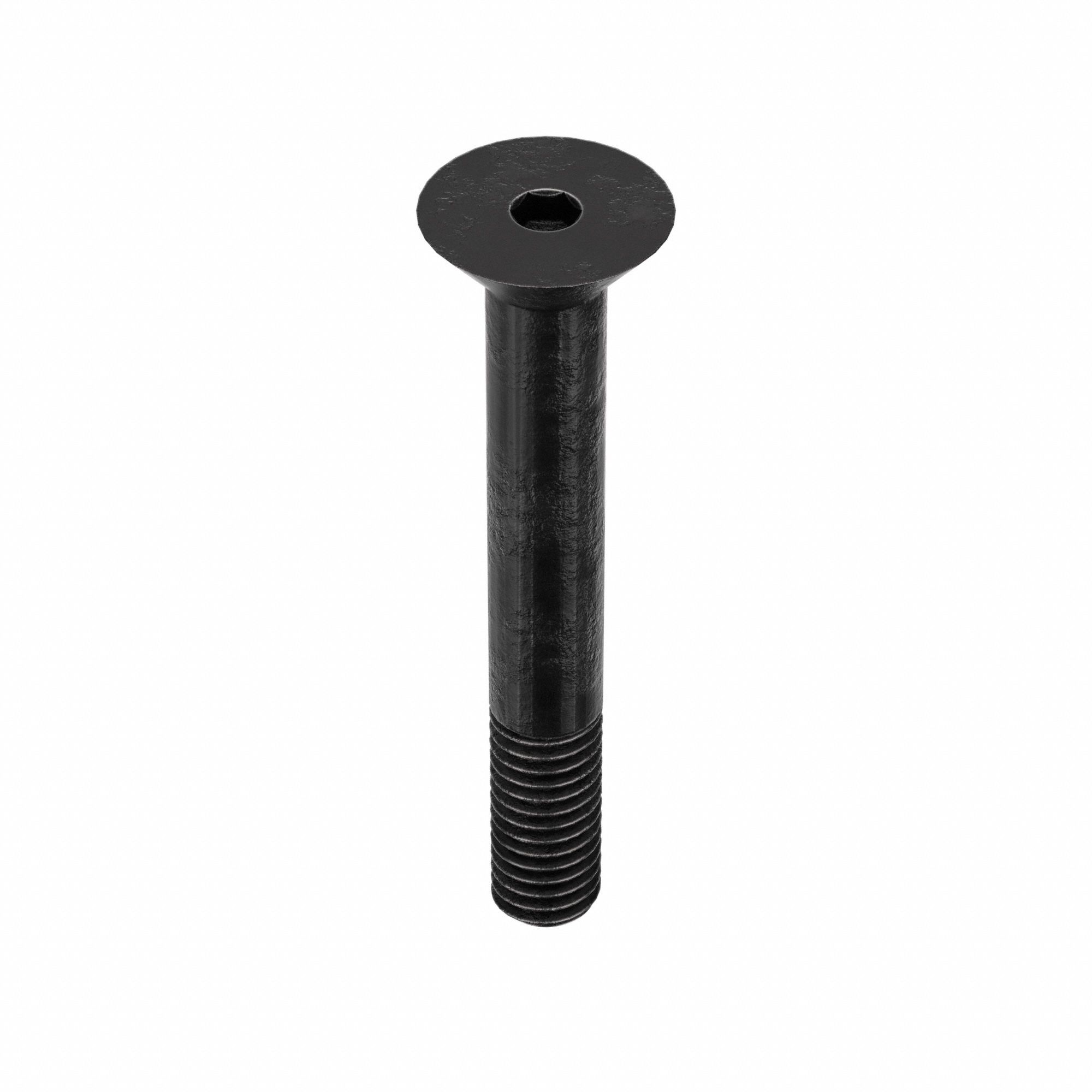 Socket Flat Head Screw: 3/8"-16 Thread Size, 2 1/2 in Lg, Flat, Black Oxide, Alloy Steel, 50 PK