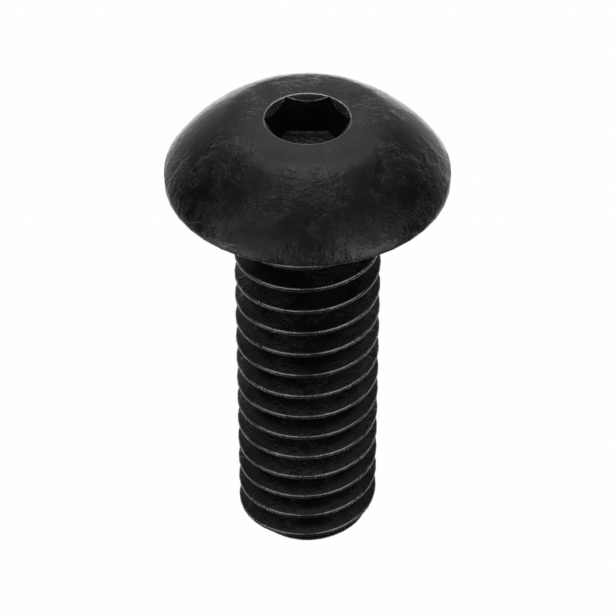 Socket Head Cap Screw: #8-32 Thread Size, 1/2 in Lg, Button, Black Oxide, Alloy Steel, 100 PK