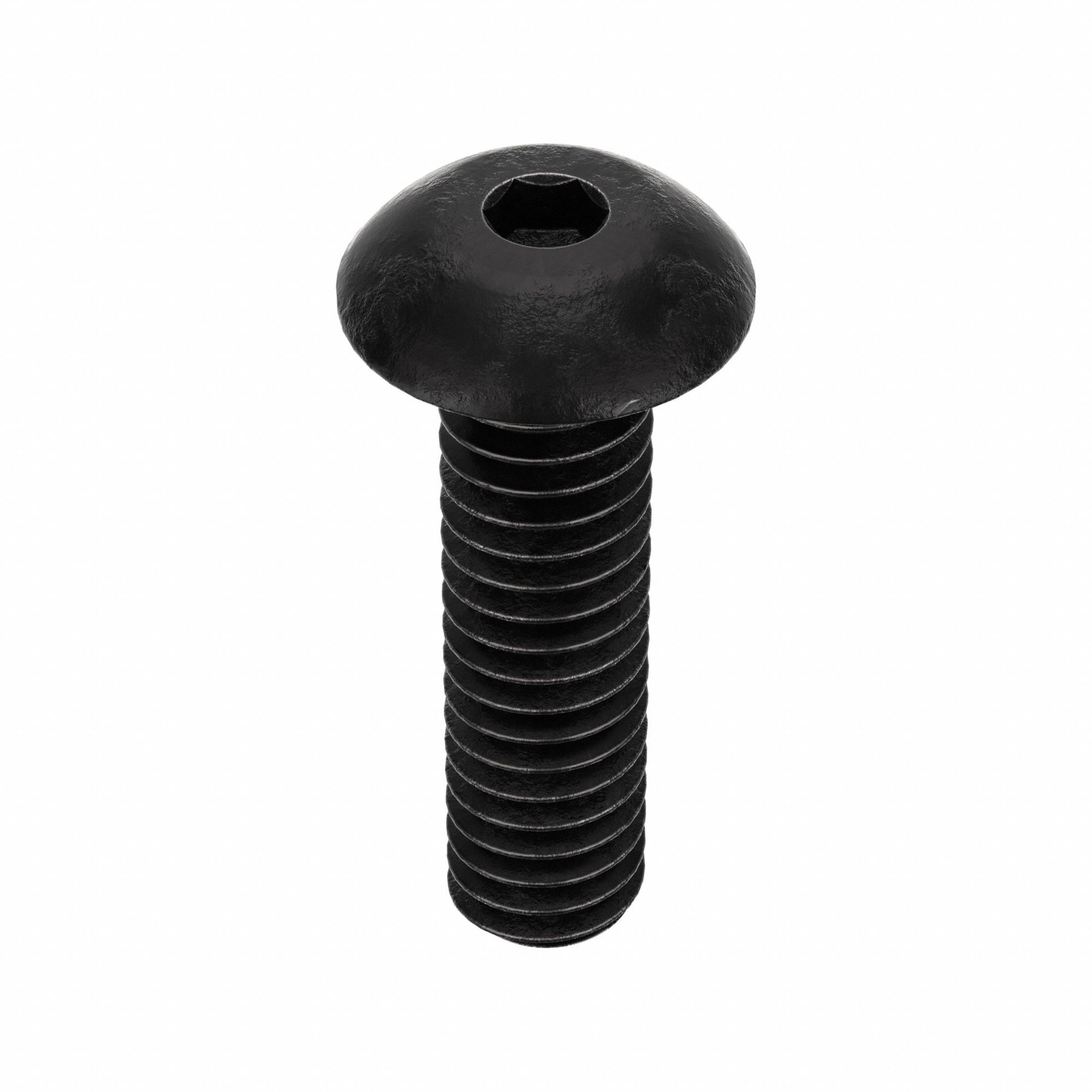 Socket Head Cap Screw: #8-32 Thread Size, 5/8 in Lg, Button, Black Oxide, Alloy Steel, 100 PK