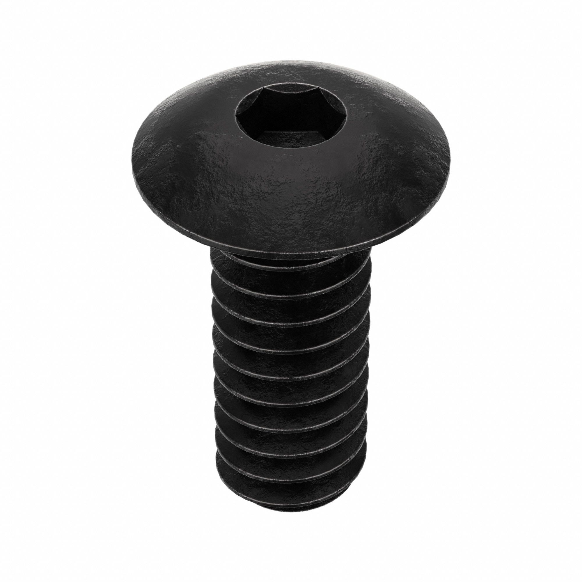 Socket Head Cap Screw: #10-24 Thread Size, 1/2 in Lg, Button, Black Oxide, Alloy Steel, 100 PK
