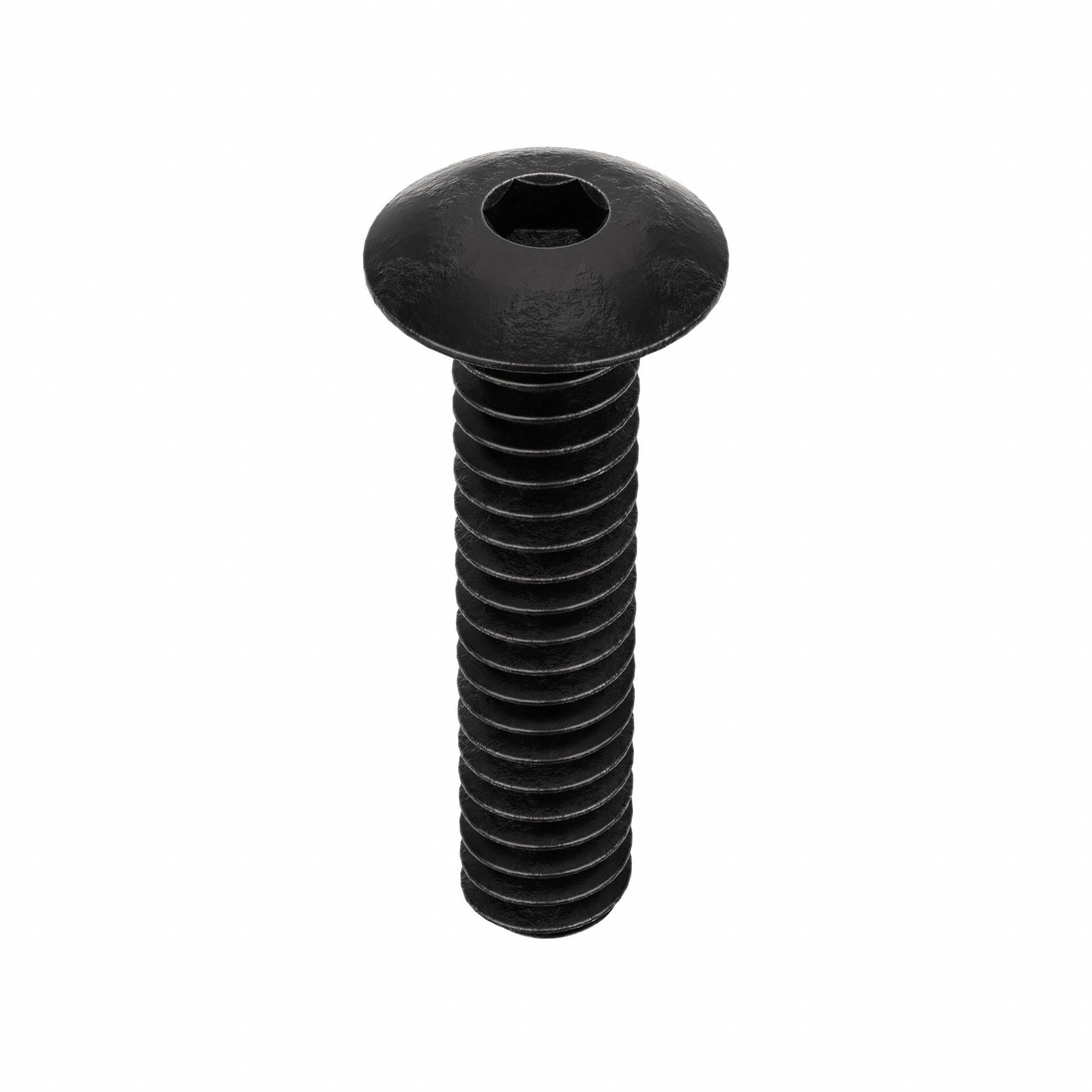 Socket Head Cap Screw: #10-24 Thread Size, 7/8 in Lg, Button, Black Oxide, Alloy Steel, 100 PK