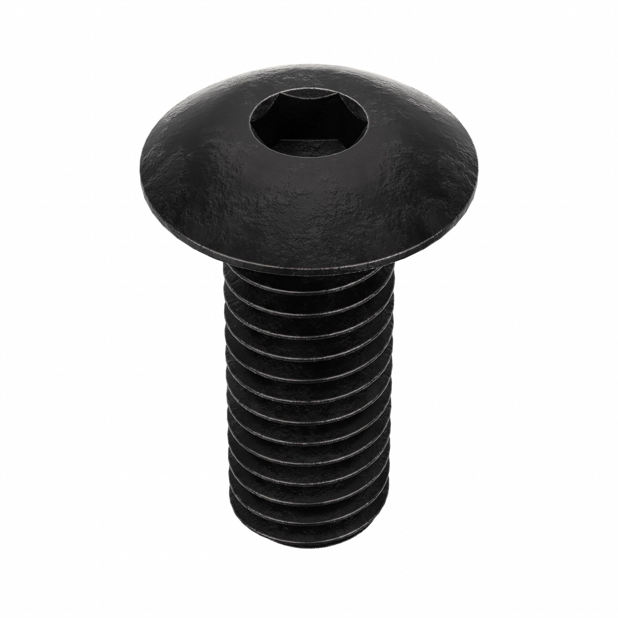 Socket Head Cap Screw: #10-32 Thread Size, 1/2 in Lg, Button, Black Oxide, Alloy Steel, 100 PK