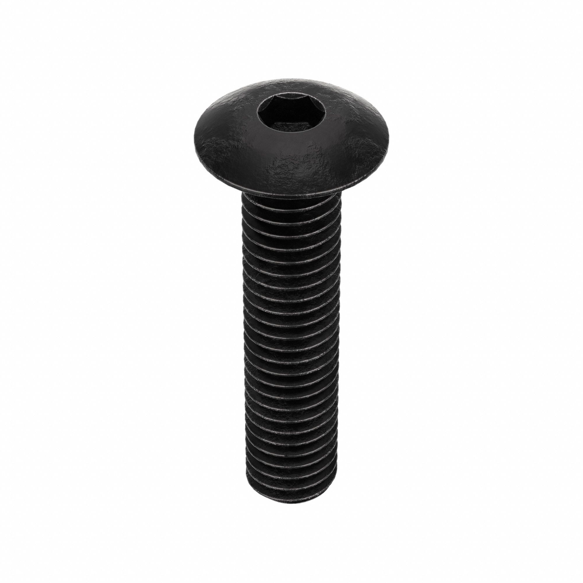 Socket Head Cap Screw: #10-32 Thread Size, 5/8 in Lg, Button, Black Oxide, Alloy Steel, 100 PK