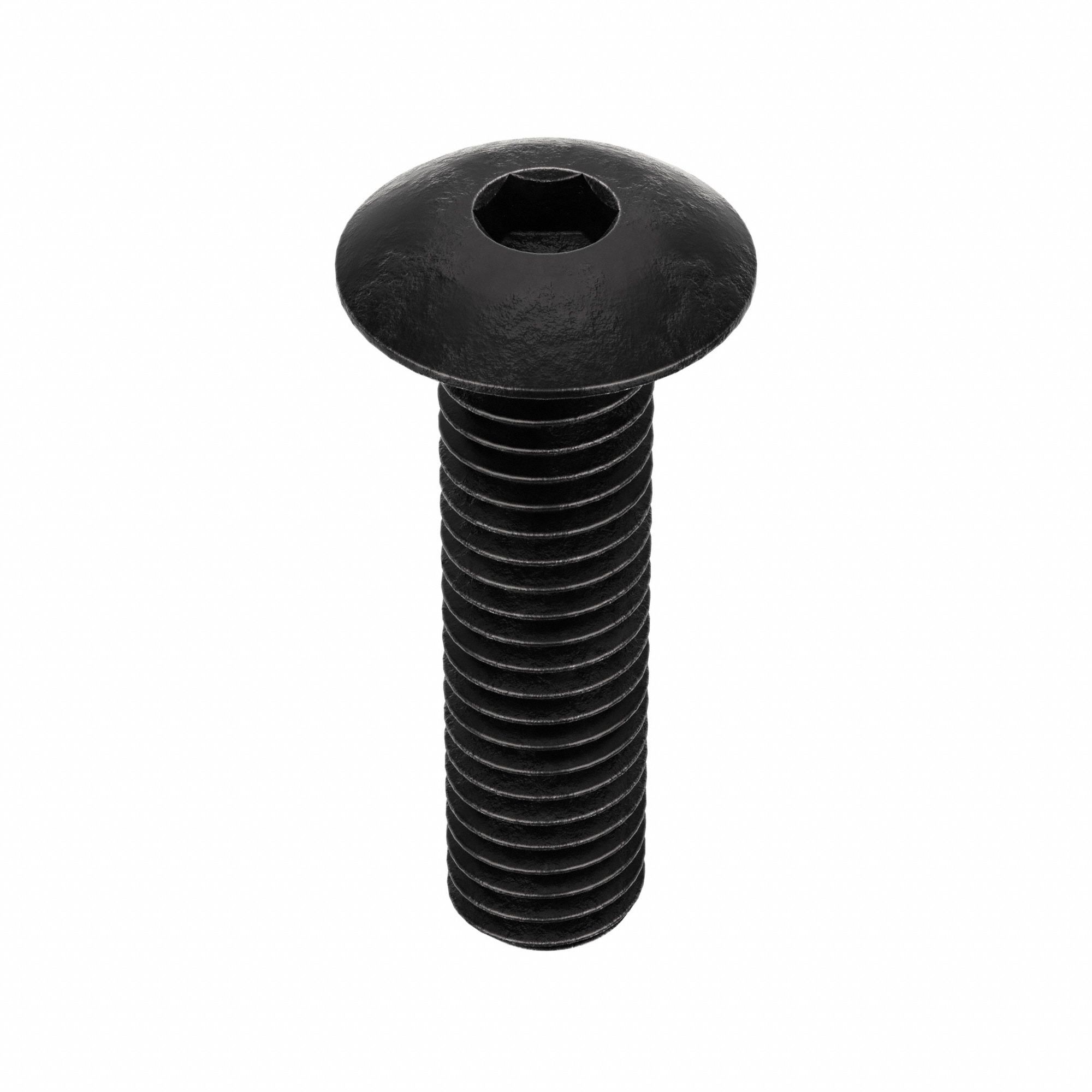 SOCKET HEAD CAP SCREW, #10-32 THREAD, ¾ IN L, BUTTON, BLACK OXIDE, ALLOY STEEL, 100 PK