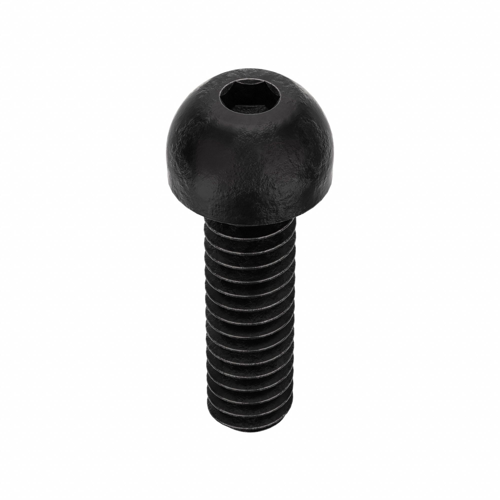 Socket Head Cap Screw: 1/4"-20 Thread Size, 7/8 in Lg, Button, Black Oxide, Alloy Steel, 100 PK