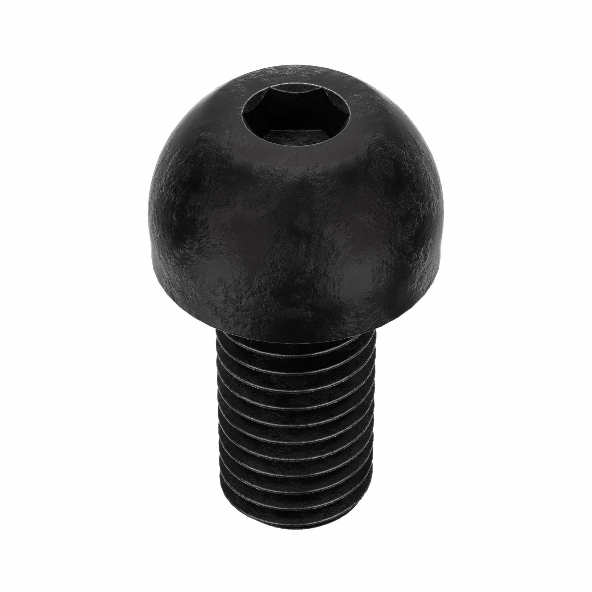 Socket Head Cap Screw: 1/4"-28 Thread Size, 1/2 in Lg, Button, Black Oxide, Alloy Steel, 100 PK