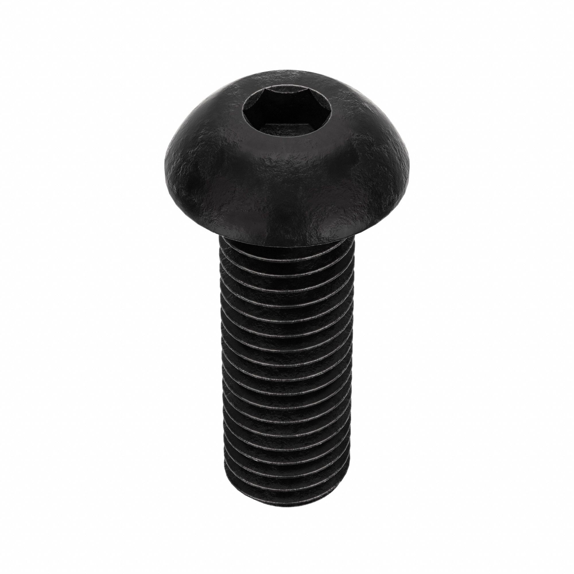 Socket Head Cap Screw: 1/4"-28 Thread Size, 3/4 in Lg, Button, Black Oxide, Alloy Steel, 100 PK