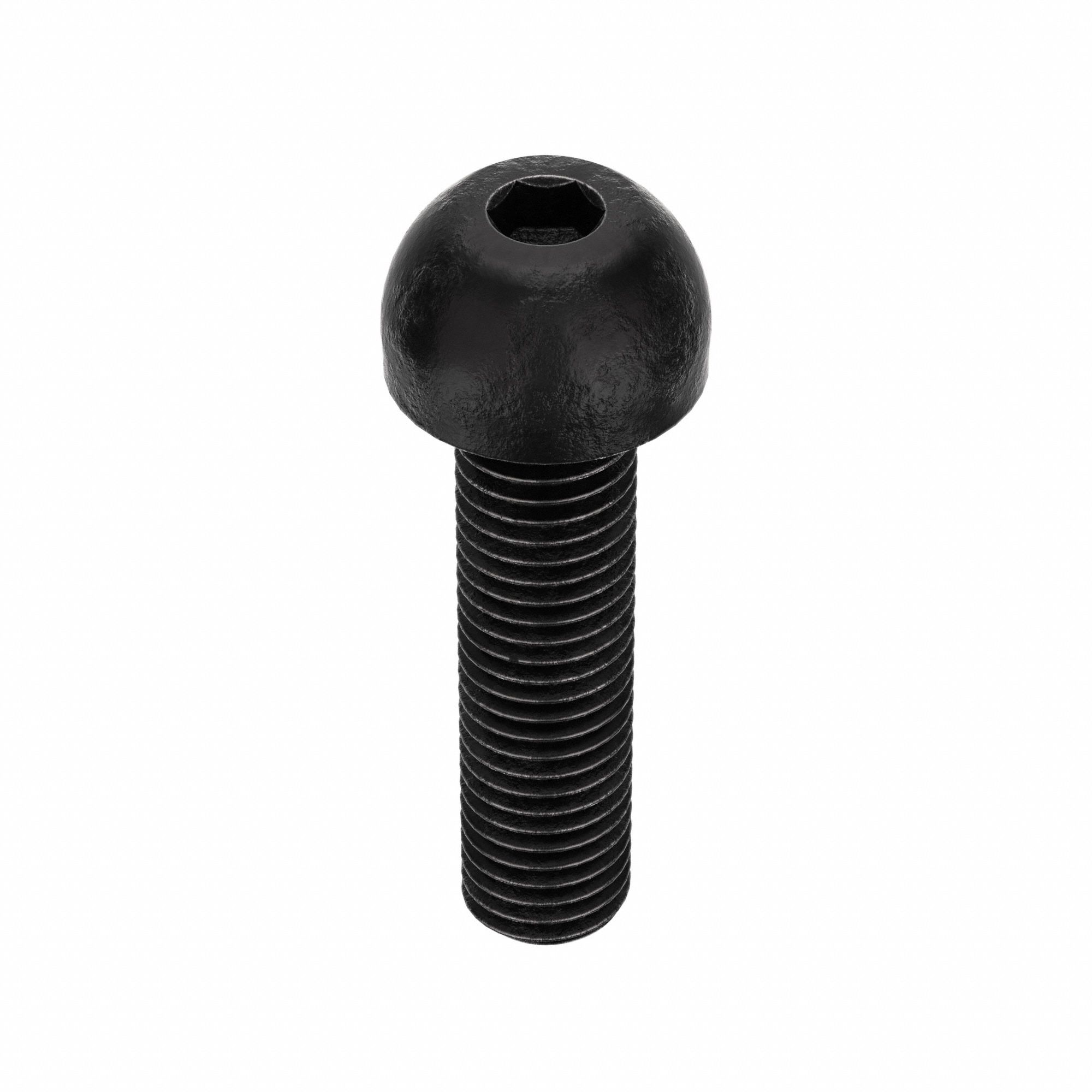 Socket Head Cap Screw: 1/4"-28 Thread Size, 1 in Lg, Button, Black Oxide, Alloy Steel, 100 PK