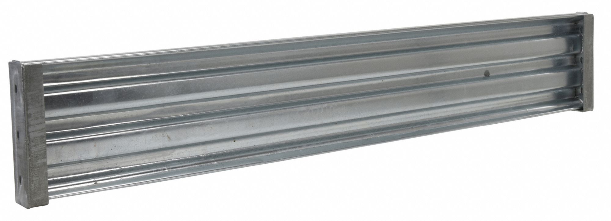 Guard Rail: 3 Ribs, (2) Brackets and Hardware, Galvanized, Lift-Out Rail Mounting