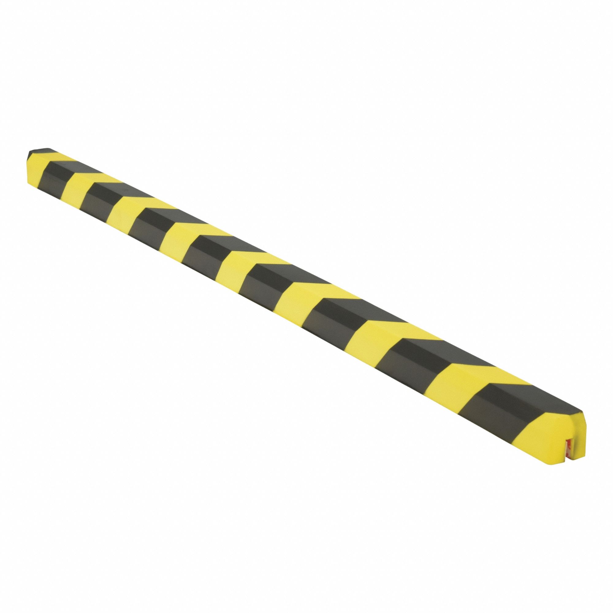 Corner Guard: Squared, Self-Adhesive, Polyurethane Foam, 1.5 in Thick, Black/Yellow