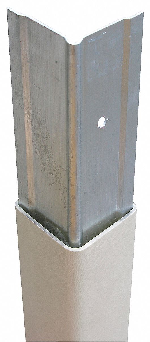 Corner Guard: Corner Guard, PVC, Beige, 3 in Leg Wd, 4 ft Overall Ht, For 90° Angle