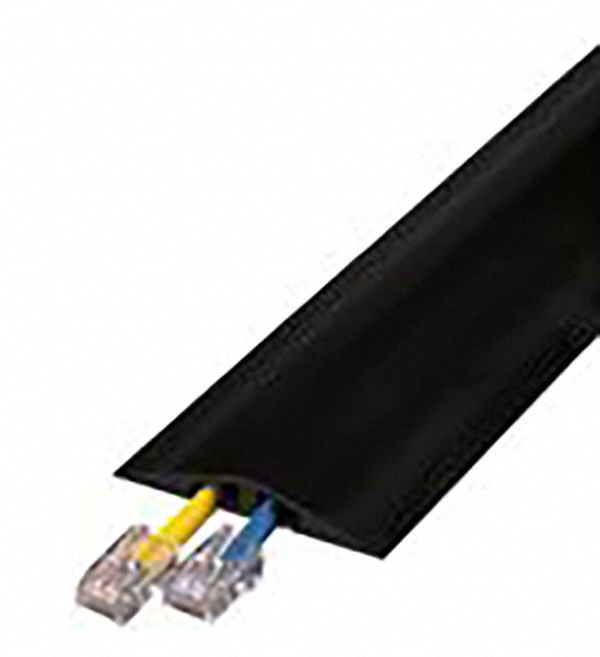 CABLE PROTECTOR, 2 CHANNELS, ¼ IN MAX CABLE D, 3 IN W, 7/16 IN H, 10 FT L