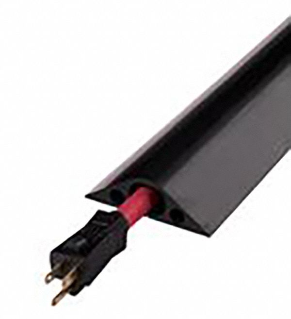 918184-9 Cable Protector: 1 Channels, 3/8 in Max Cable Dia, 3 1/4 in  Overall Wd, 9/16 in Overall Ht, 72 in Lg