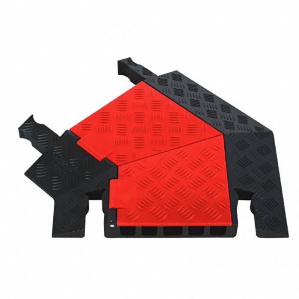 CABLE PROTECTOR 45 °  LE FT TURN, 5 CHANNELS, HINGED, 1 13/40 IN MAX CABLE D, 21¾ IN W