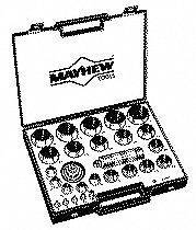 HOLLOW PUNCH SET, ¾ IN/1 IN/1½ IN/2 IN/2¼ IN/2½ IN OVERALL L, 27 PIECES, CASE, SAE