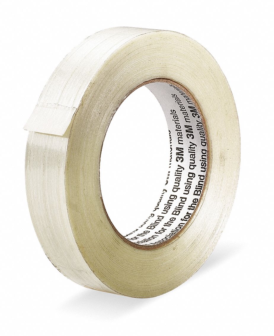 FILAMENT TAPE, FIBERGLASS, 1 IN X 180 FT, 6 MIL THICK, 300 LB/IN TAPE TENSILE STRENGTH