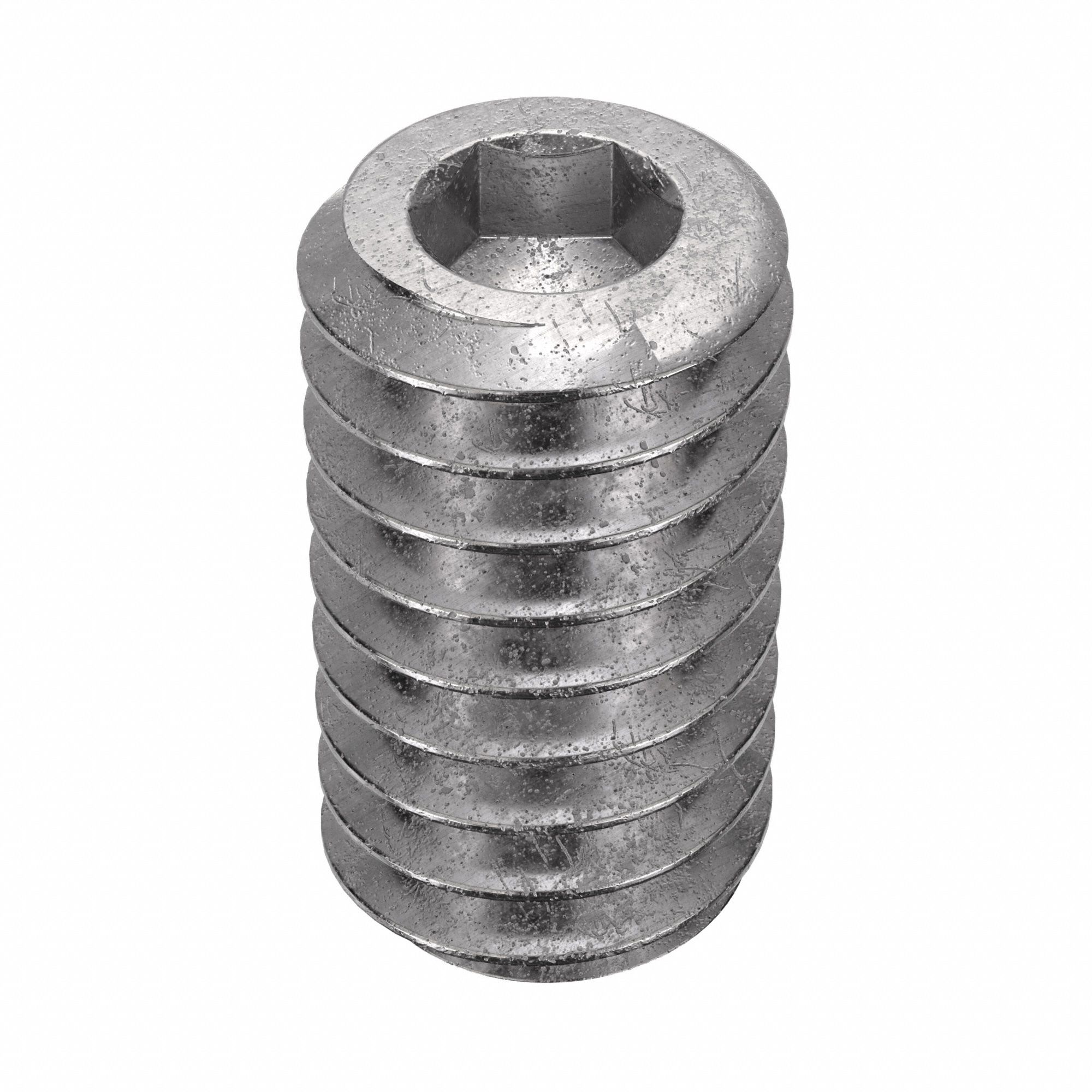 Socket Set Screw: #8-32 Thread Size, 5/16 in Overall Lg, Cup pt, Stainless Steel, Plain, 100 PK