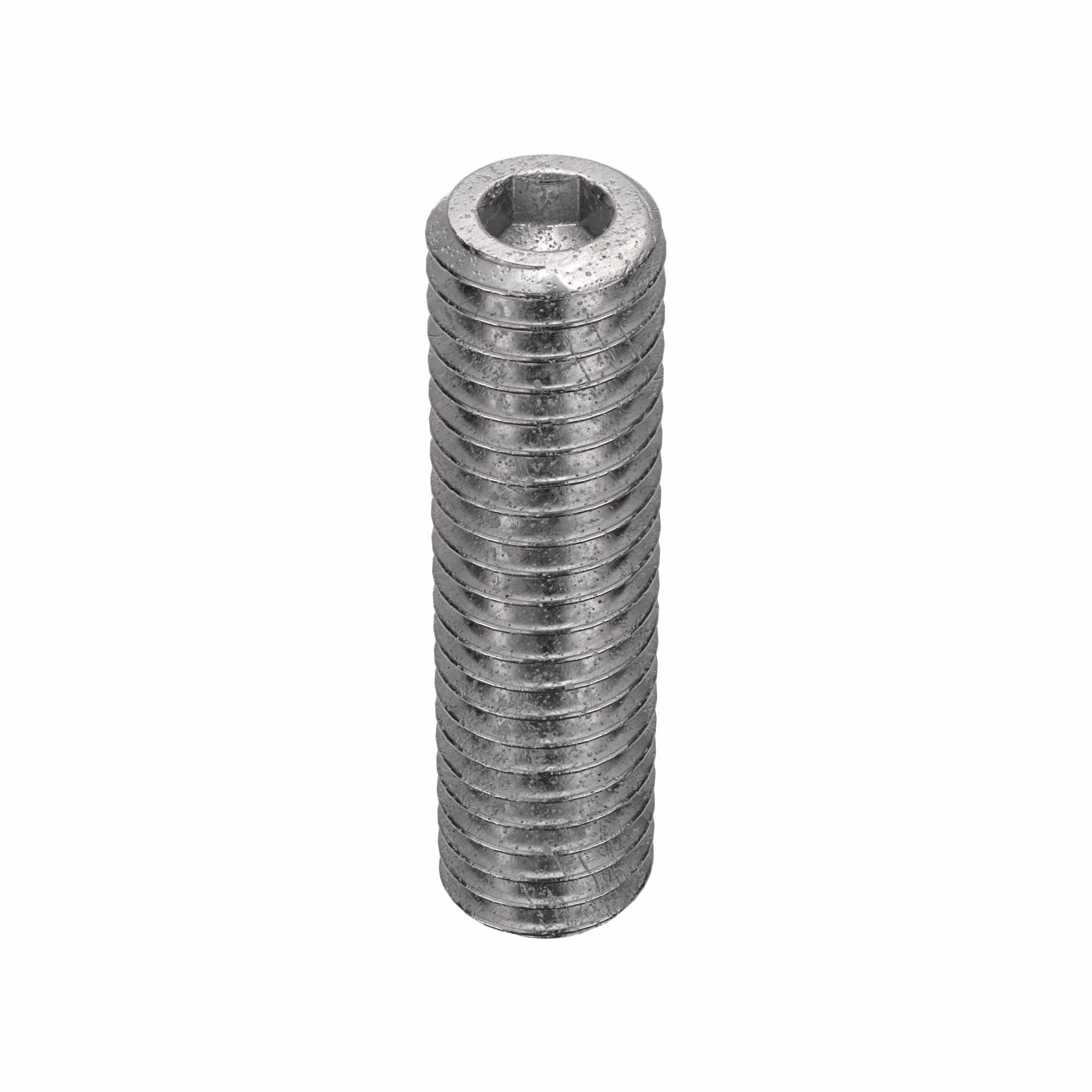 Socket Set Screw: #10-32 Thread Size, 3/4 in Overall Lg, Cup pt, Stainless Steel, Plain, 100 PK