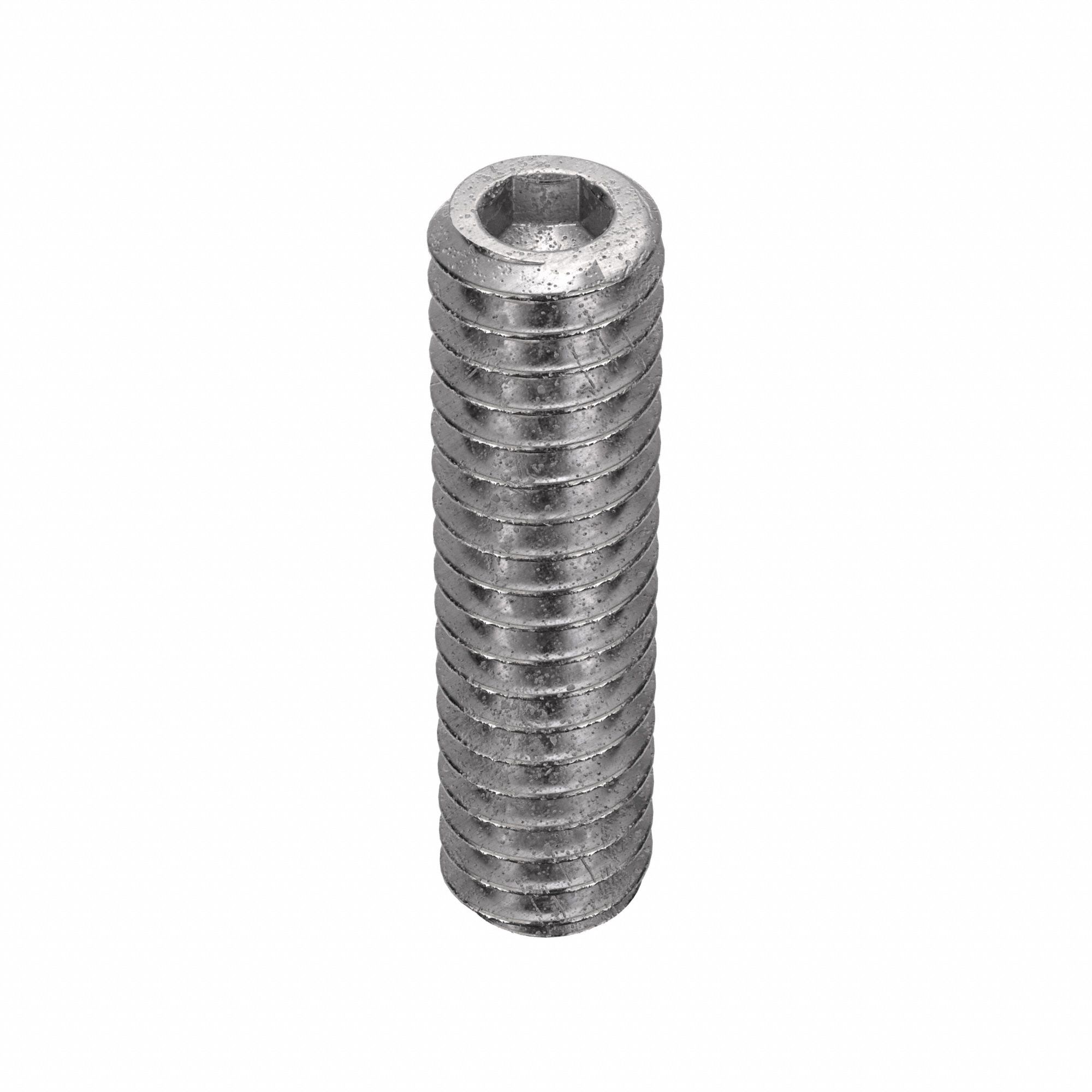 Socket Set Screw: 1/4"-20 Thread Size, 1 in Overall Lg, Cup pt, Stainless Steel, Plain, 50 PK
