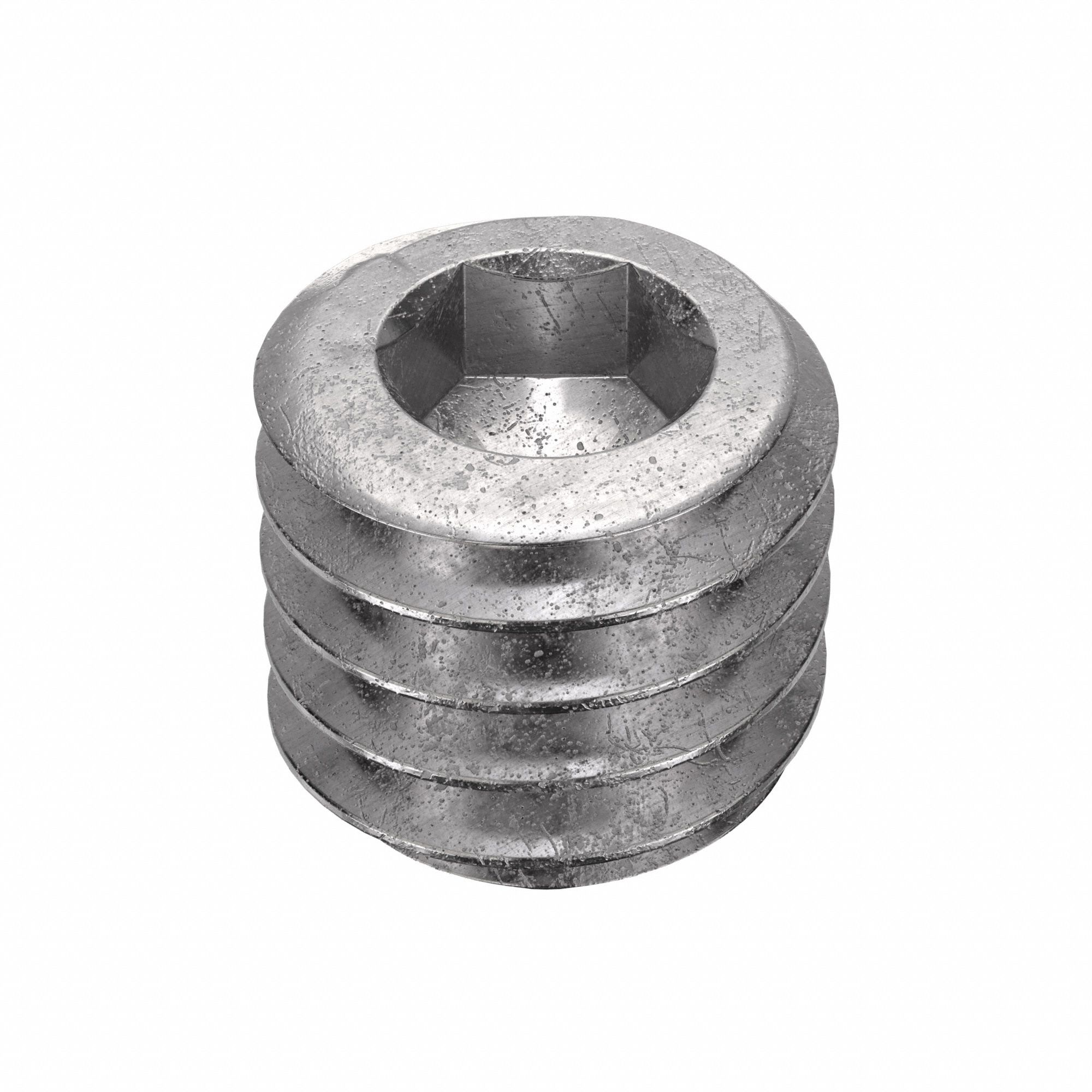 Socket Set Screw: 5/16"-18 Thread Size, 5/16 in Overall Lg, Cup pt, Stainless Steel, Plain, 100 PK