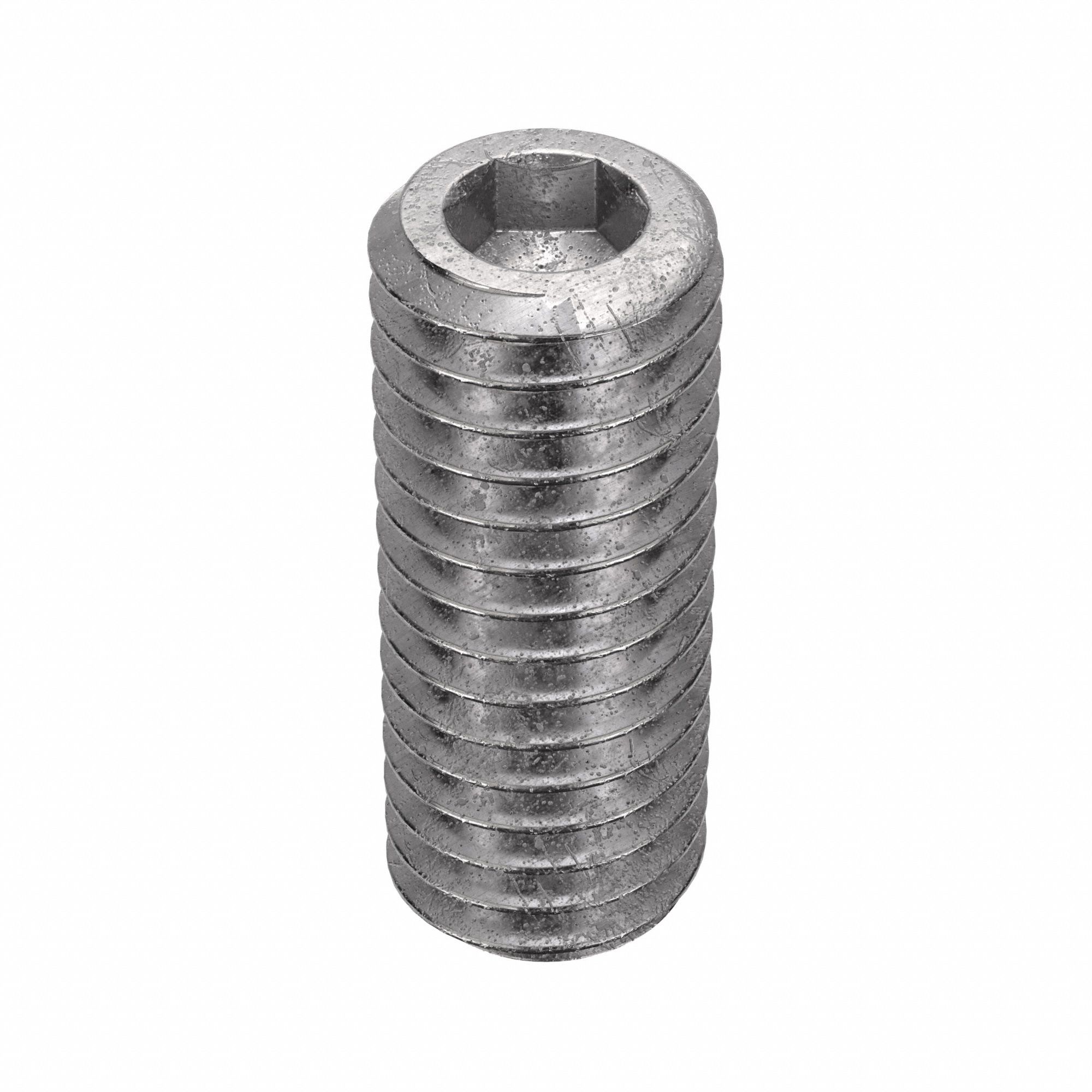 Socket Set Screw: 3/8"-16 Thread Size, 1 in Overall Lg, Cup pt, Stainless Steel, Plain, 50 PK