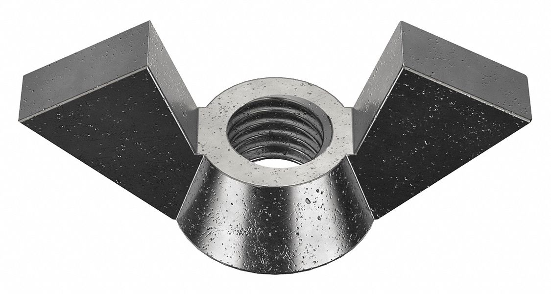 Wing Nut: 5/8"-11 Thread Size, Steel, Low Carbon, Plain, 2 3/4 in Max Wing Span, 10 PK