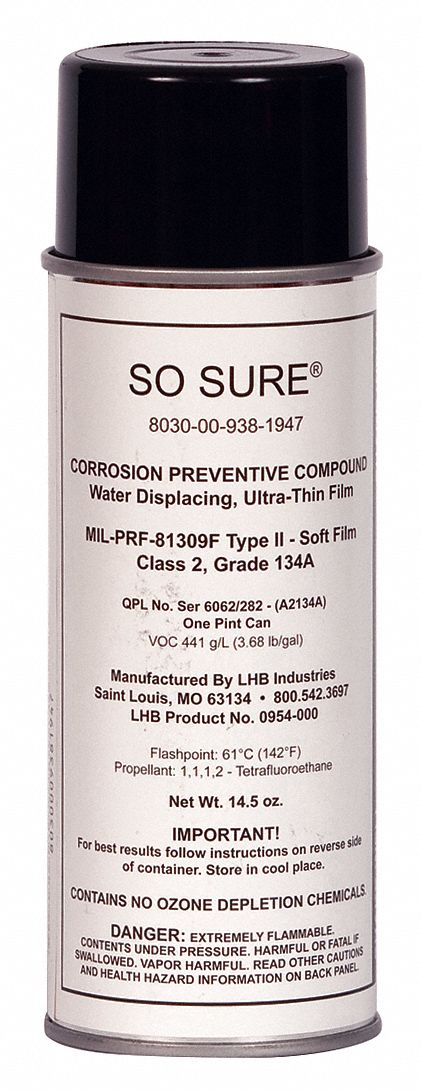 Corrosion Inhibitor: Wet Lubricant Film, Medium, Medium, 11.75 oz Container  Size, Aerosol - Grainger