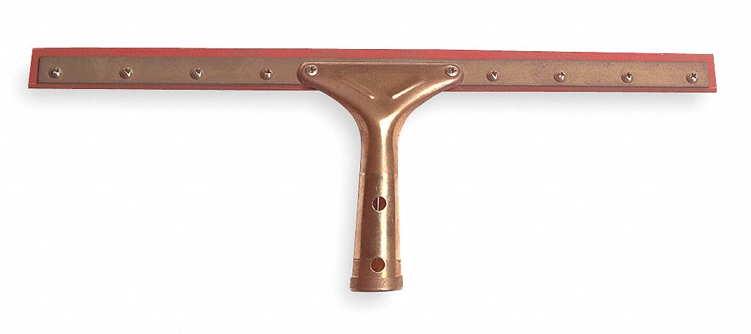 Window Squeegee: Double-Blade, Rubber, Straight, 16 in Blade Wd, Red