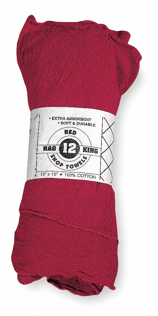 5MN50 - Shop Towels Cotton Red PK12