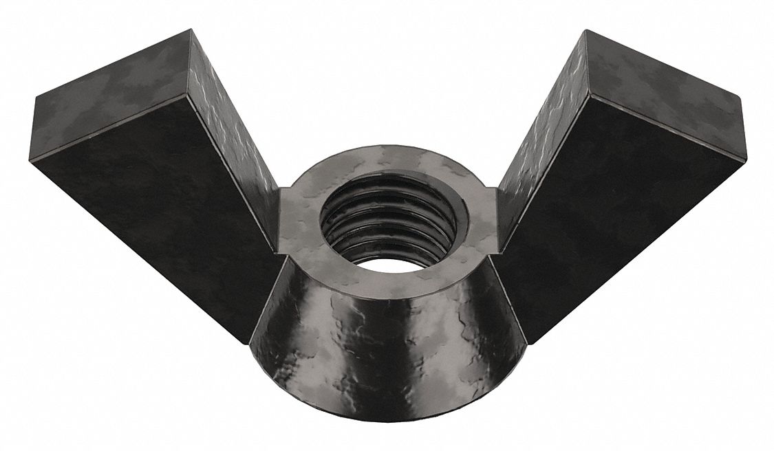 Wing Nut: 5/8"-11 Thread Size, Iron, Low Carbon, Zinc-Plated, 3 in Max Wing Span, 10 PK