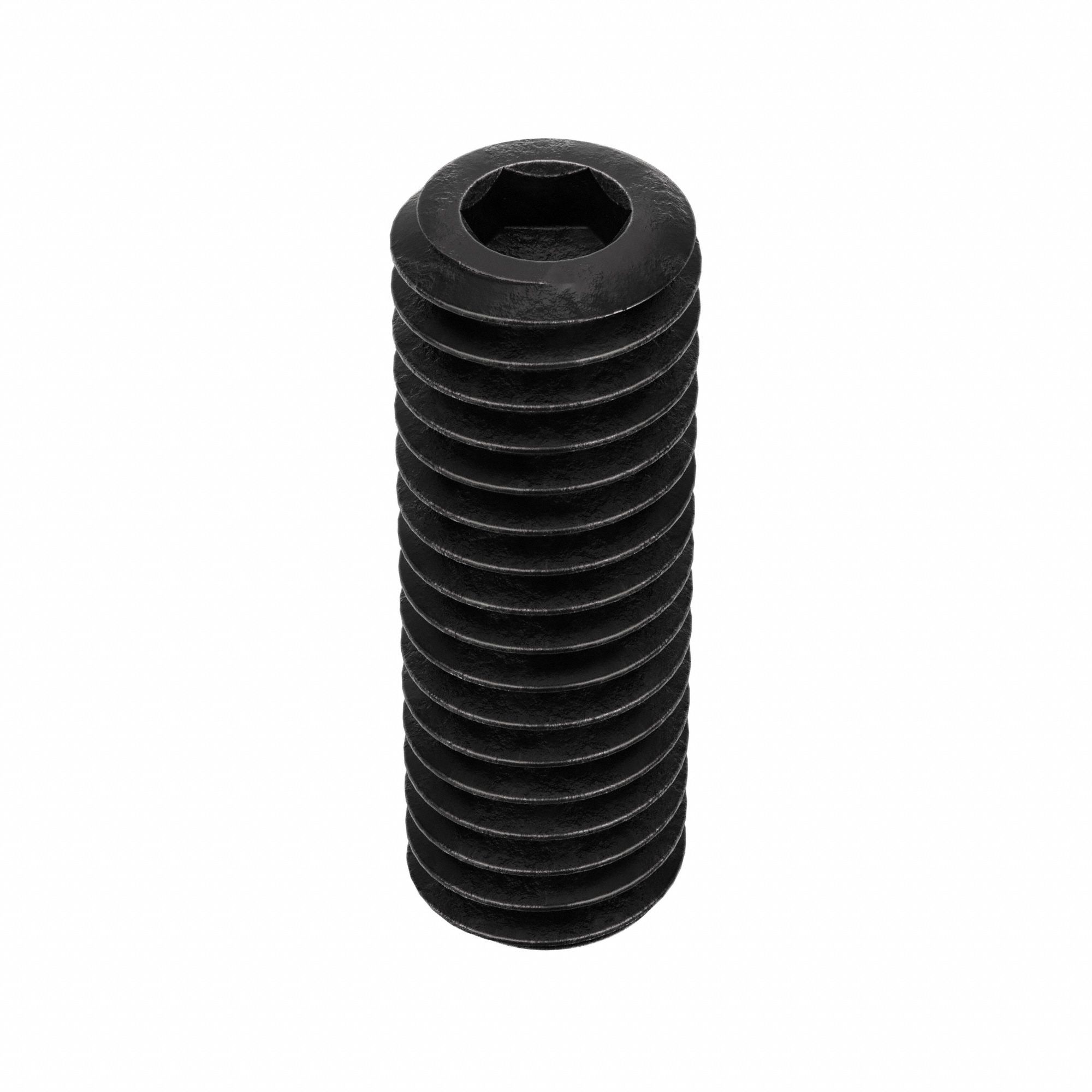 Socket Set Screw: #8-36 Thread Size, 1/2 in Overall Lg, Cup pt, Alloy Steel, Black Oxide, 100 PK