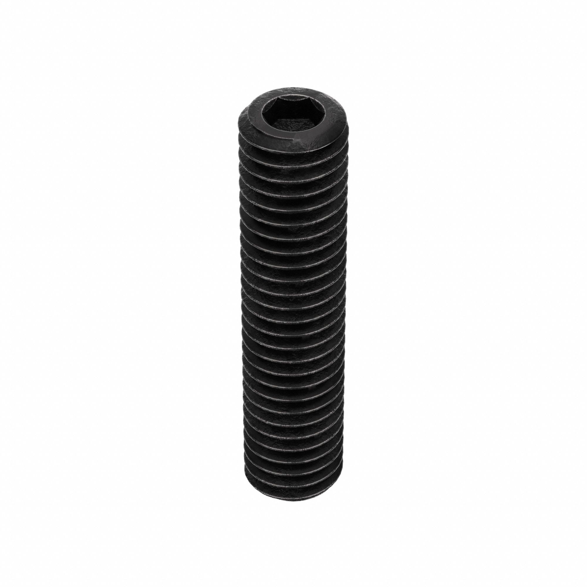 Socket Set Screw: #10-32 Thread Size, 7/8 in Overall Lg, Cup pt, Alloy Steel, Black Oxide, 100 PK