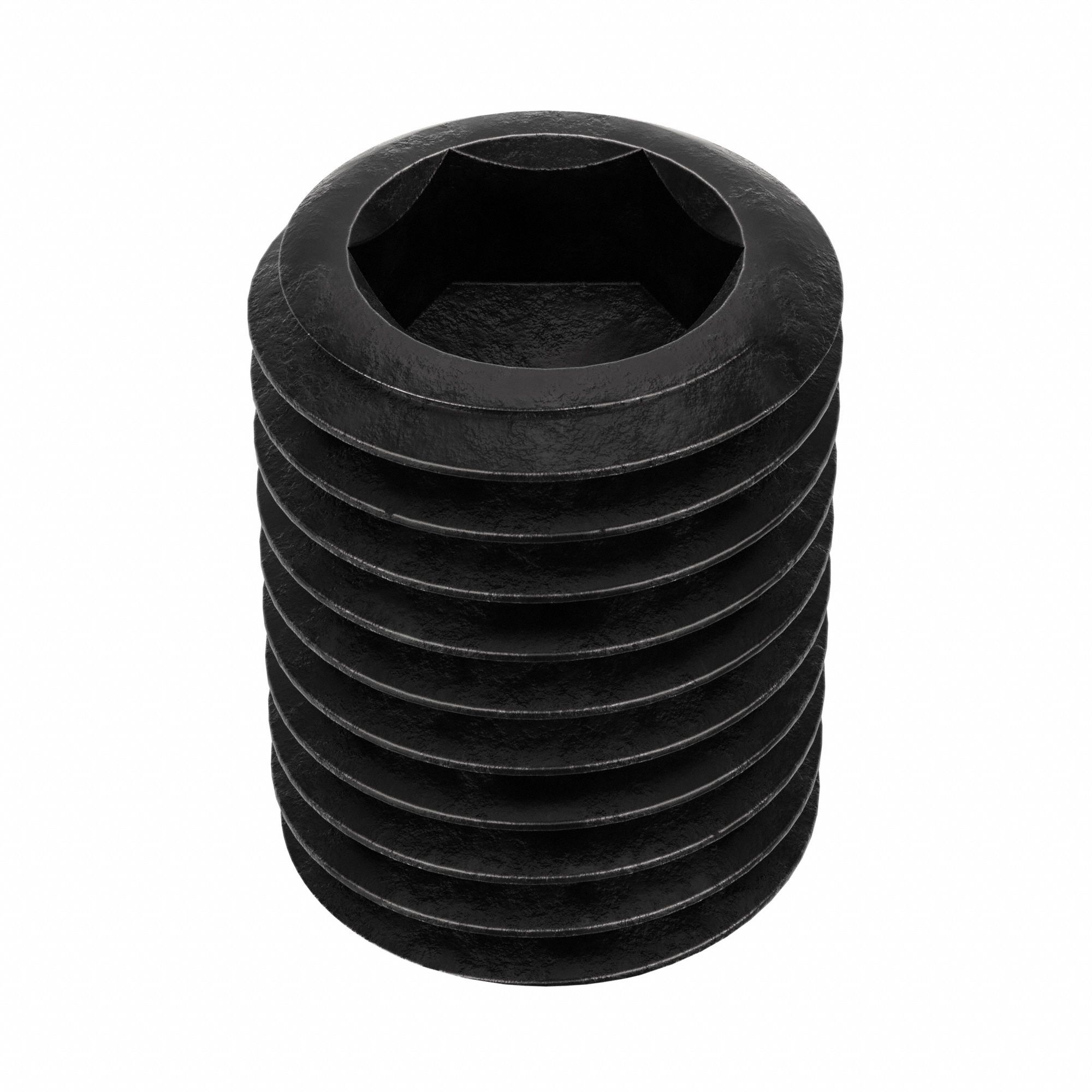 Socket Set Screw: 7/8"-9 Thread Size, 1 1/4 in Overall Lg, Cup pt, Alloy Steel, Black Oxide, 5 PK