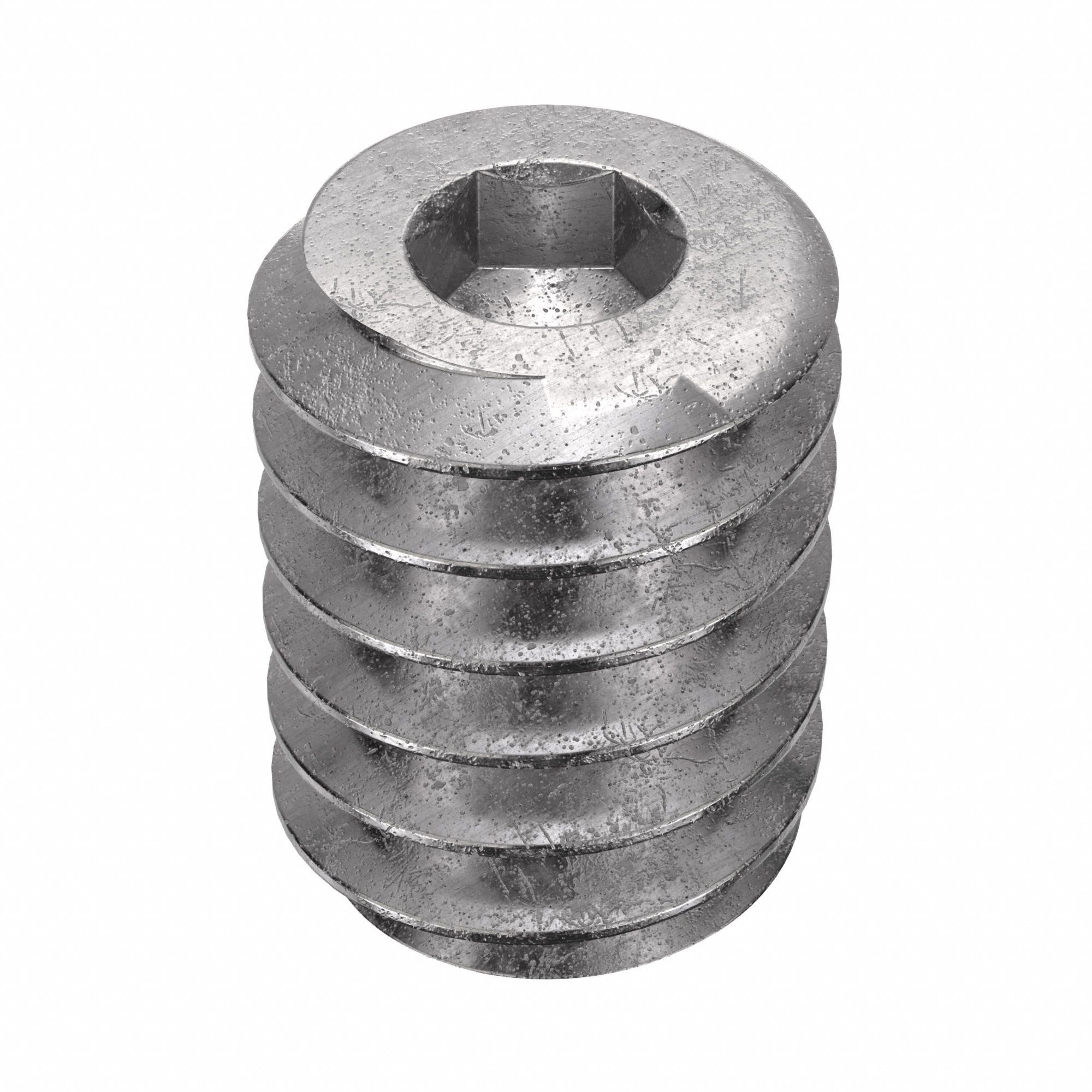 Socket Set Screw: #2-56 Thread Size, 1/8 in Overall Lg, Cup pt, Stainless Steel, Plain, 100 PK