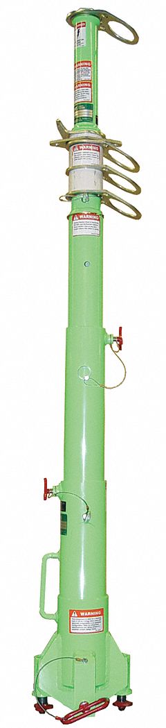 Green Portable Fall Arrest Post, Powder Coated/Zinc Plate Finish, 30-1/2 to 54-1/2" Height