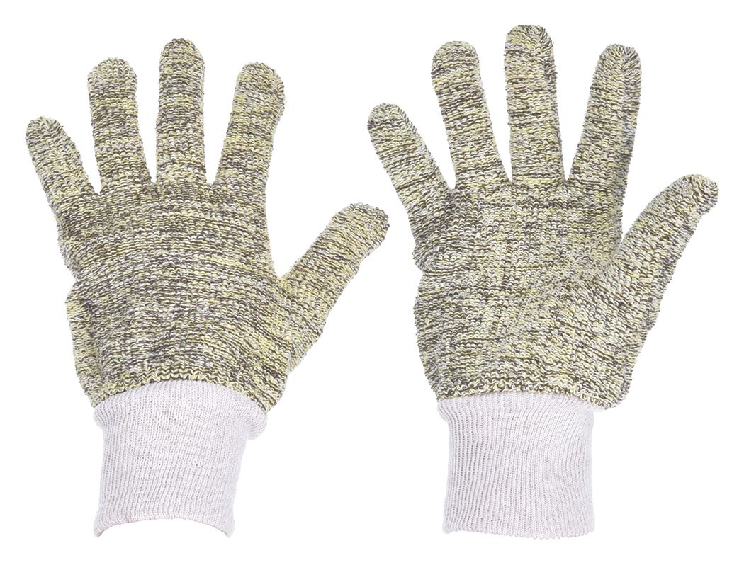 KNIT GLOVES, L (9), GLOVE HAND PROTECTION,500 ° F MAX, COTTON, 24 OZ FABRIC WT