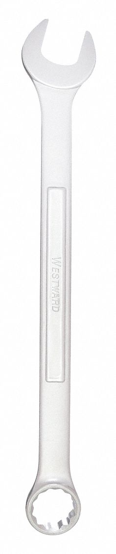 Combination Wrench: Alloy Steel, Satin, 1 1/8 in Head Size, 15 3/8 in Overall Lg, Offset