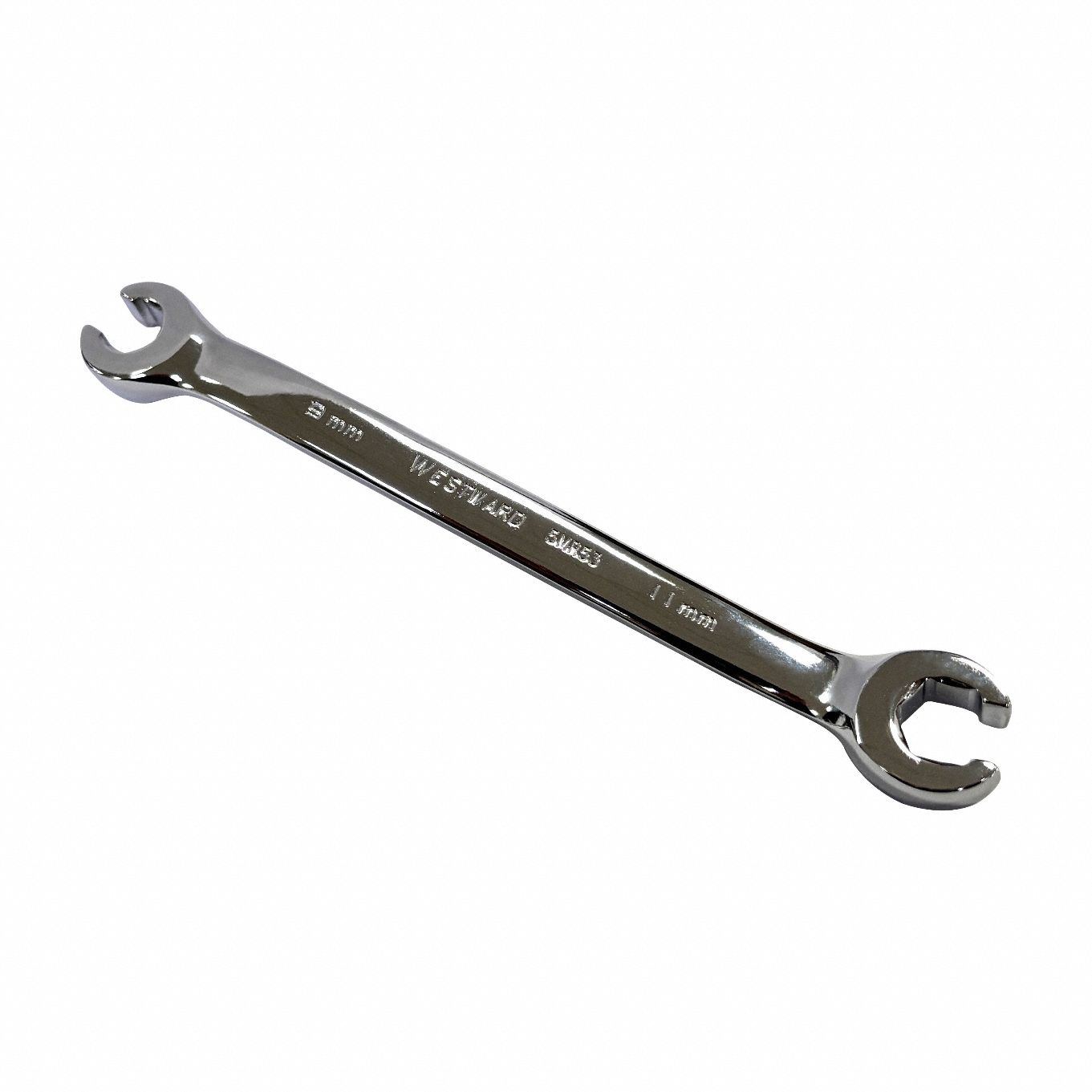 Flare Nut Wrench: Alloy Steel, Polish, 9 mm_11 mm Head Size, 6 in Overall Lg