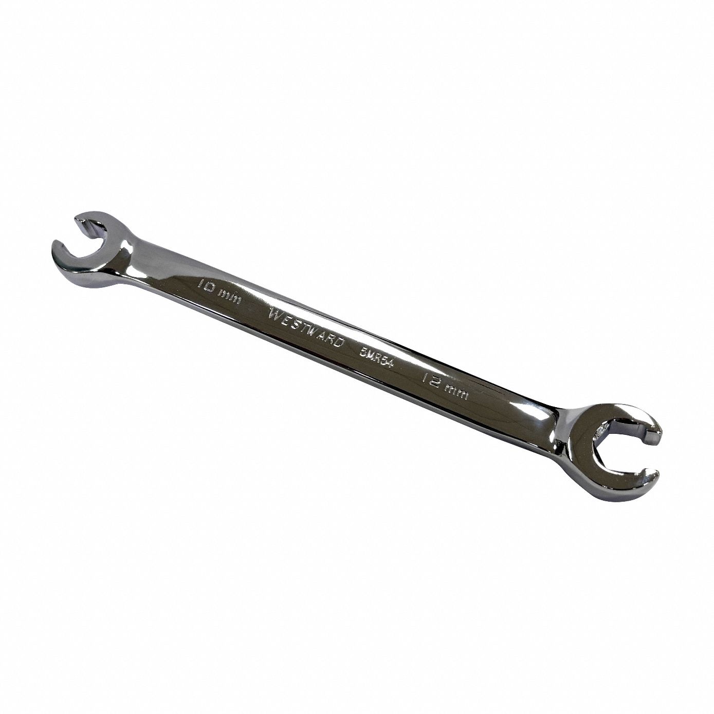 Flare Nut Wrench: Alloy Steel, Polish, 10 mm_12 mm Head Size, 6 1/2 in Overall Lg