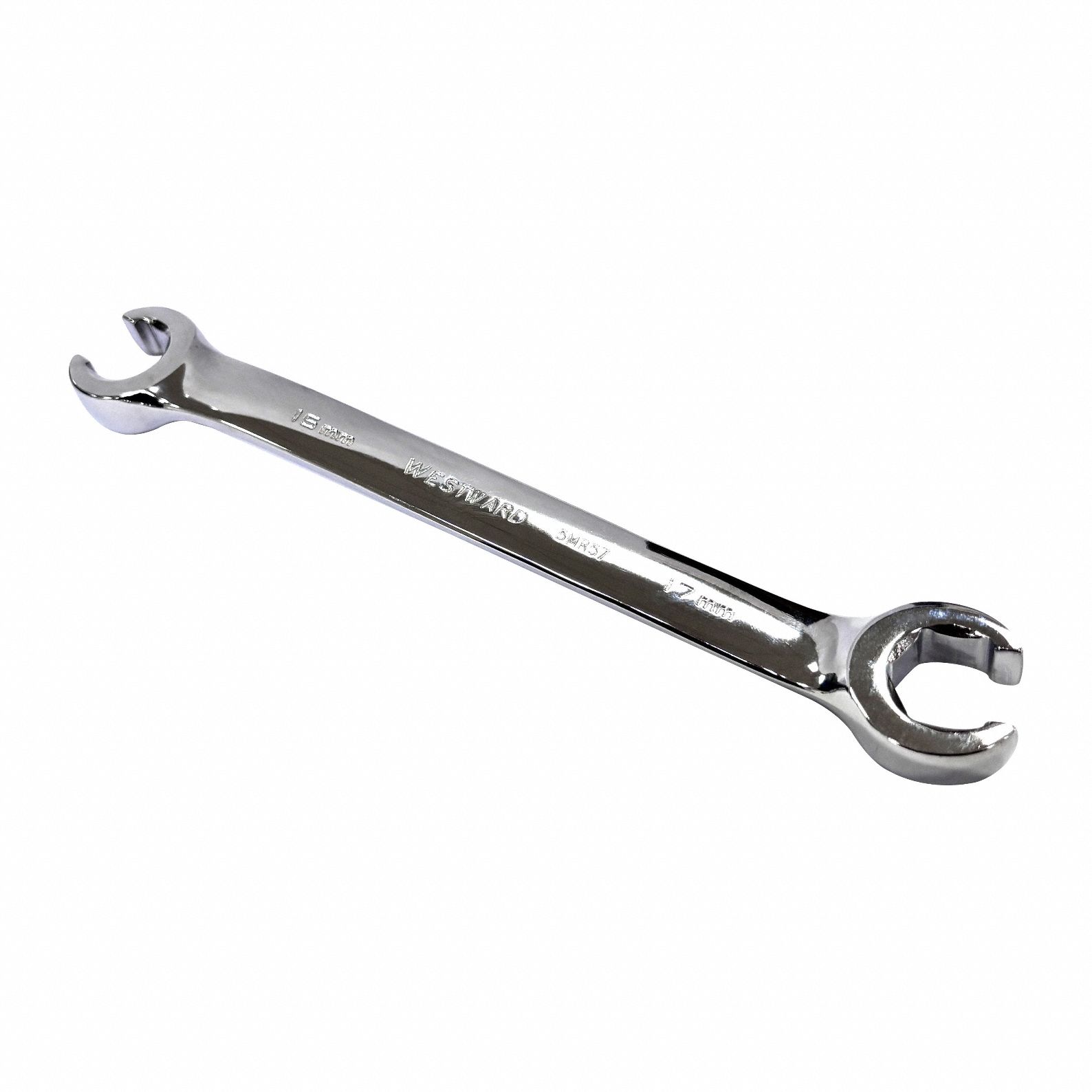 Flare Nut Wrench: Alloy Steel, Polish, 15 mm_17 mm Head Size, 7 1/2 in Overall Lg