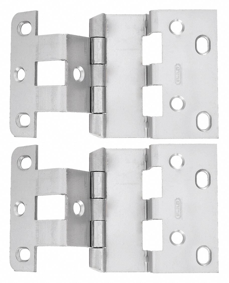 Swing Clear Hinge: Steel, 2 3/4 in Leaf Ht, 2 3/4 in Leaf Wd, 2 PK
