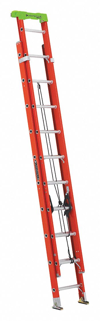 EXTENSION LADDER, 20 FT LADDER SIZE, FIBREGLASS, 300 LB LOAD CAPACITY, 42 LB W