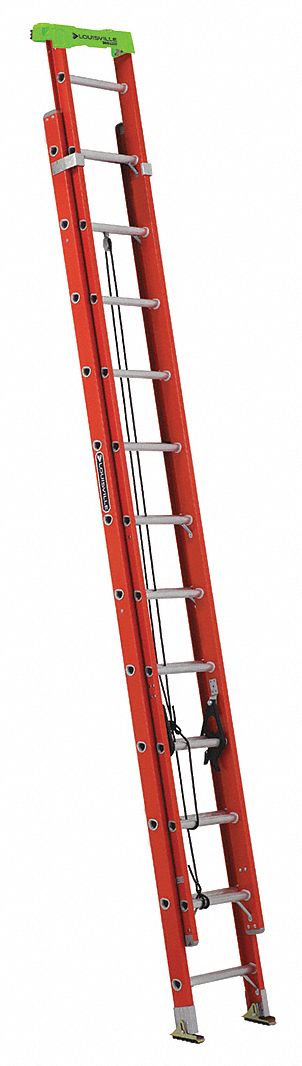 EXTENSION LADDER, 24 FT LADDER SIZE, FIBREGLASS, 300 LB LOAD CAPACITY, 51 LB W