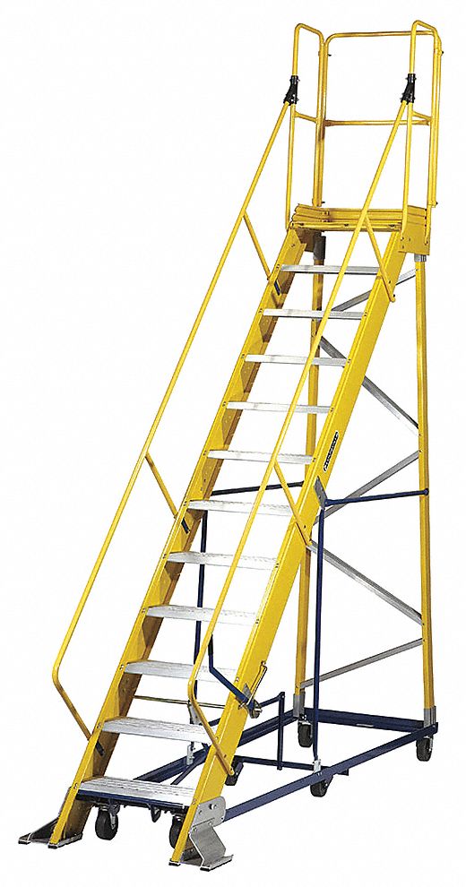 114 1/2 in Platform Ht, 17 in Platform Dp, Rolling Ladder 5MRJ1