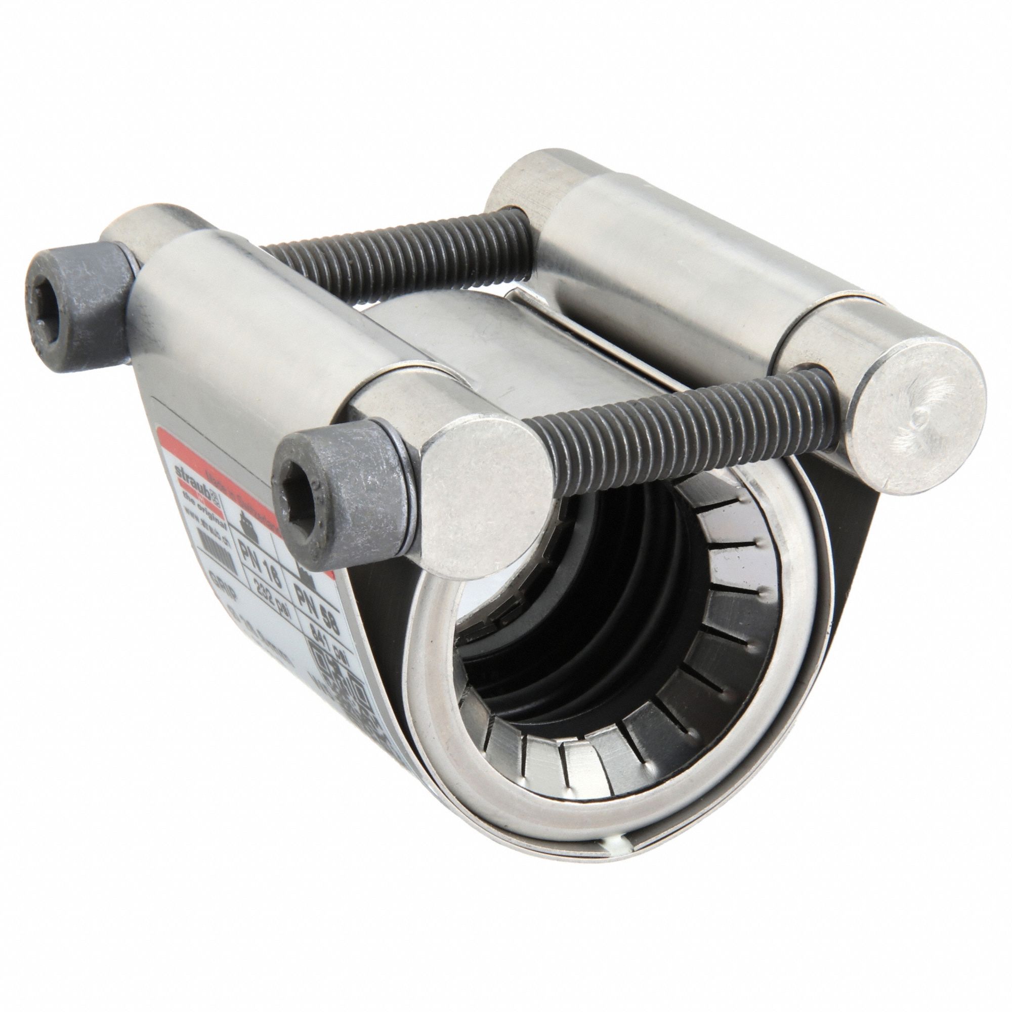 GRIP L PIPE COUPLING: POLISHED 316 STAINLESS STEEL, FOR AXIAL, ¾ IN CONNECTION