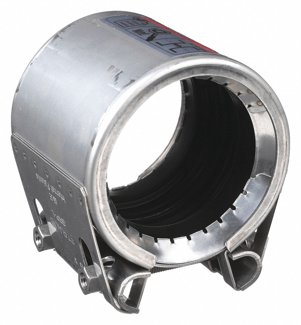 GRIP L PIPE COUPLING: POLISHED 316 STAINLESS STEEL, FOR AXIAL, 2½ IN CONNECTION