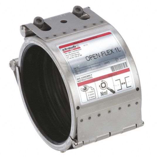 STRAUB Open Flex WrapAround Pipe Coupling, 21/2 in Pipe Size, 304