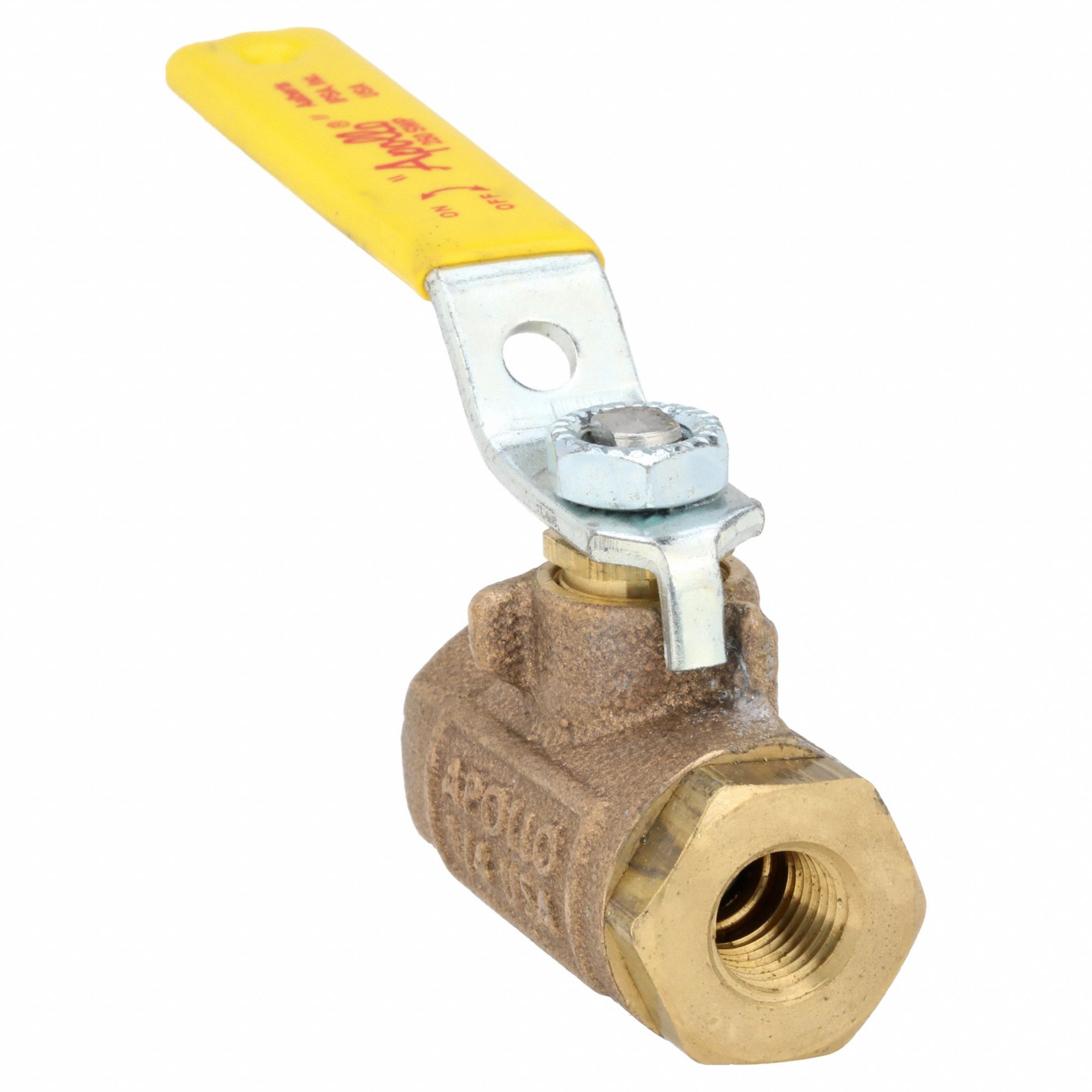 Manual Two-Way Ball Valve: 1/4 in, Bronze, Straight, FNPT x FNPT, 600 psi Max. Pressure (CWP)