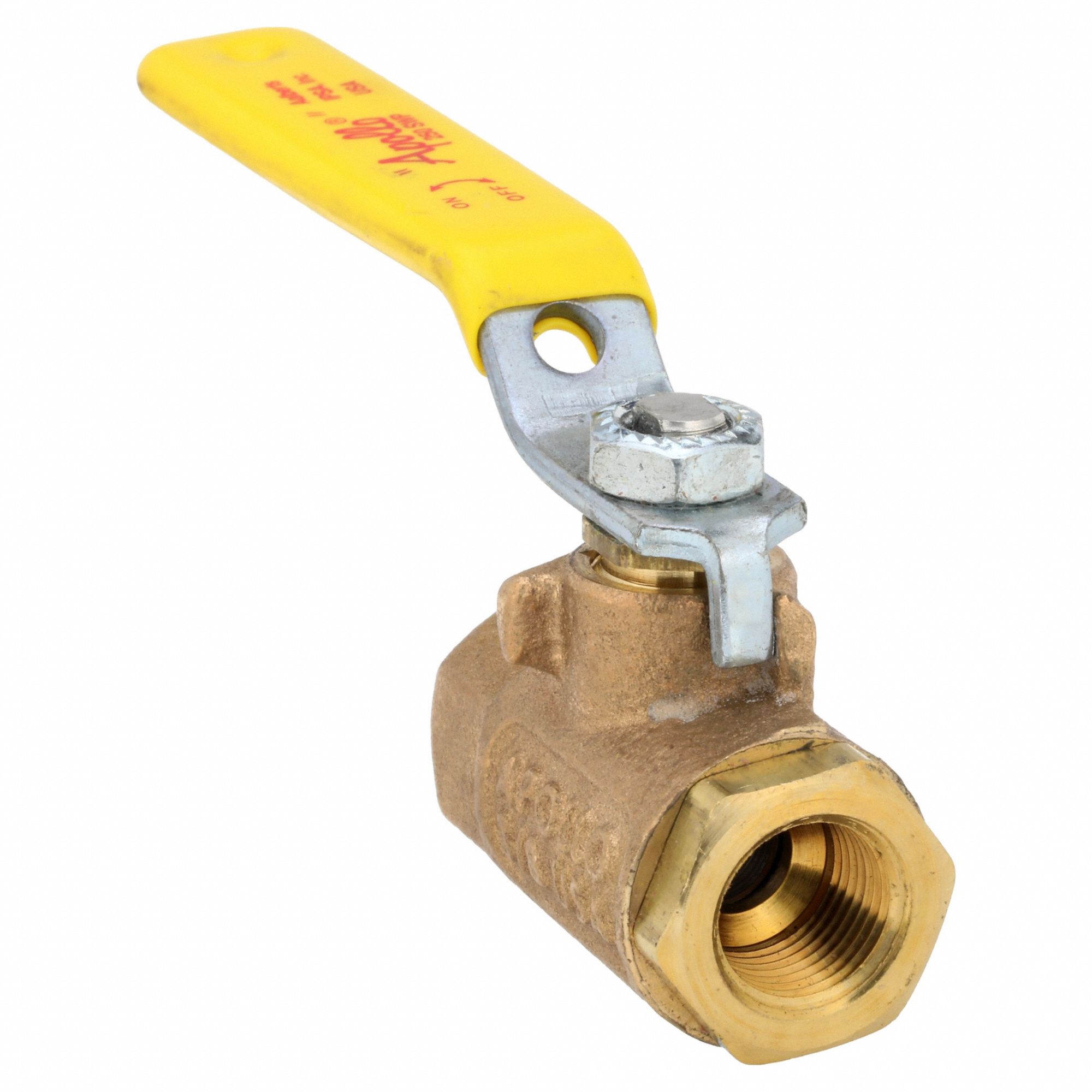 Manual Two-Way Ball Valve: 3/8 in, Bronze, Straight, FNPT x FNPT, 600 psi Max. Pressure (CWP)