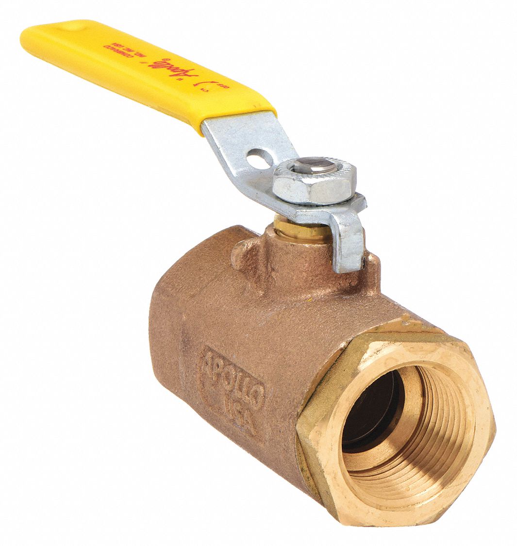 MANUAL TWO-WAY BALL VALVE: ⅜ IN, BRONZE, STRAIGHT, FNPT X FNPT, 600 PSI MAX